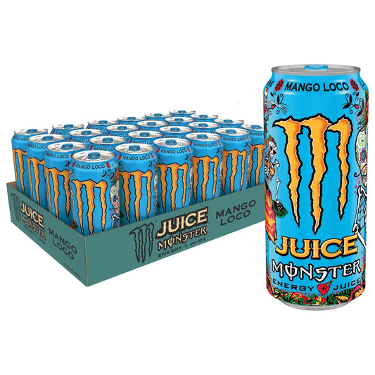 (24 Cans) Juice Monster Mango Loco, Energy + Juice, 16 fl oz