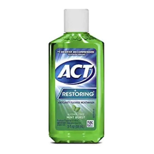 "ACT Restoring Anticavity Alcohol Free Fluoride Mint Burst Mouthwash, 3oz"