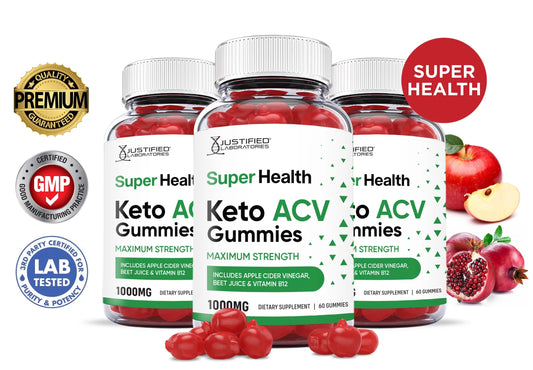 (3 Pack) Super Health Keto ACV Gummies 1000MG Dietary Supplement 180 Gummys