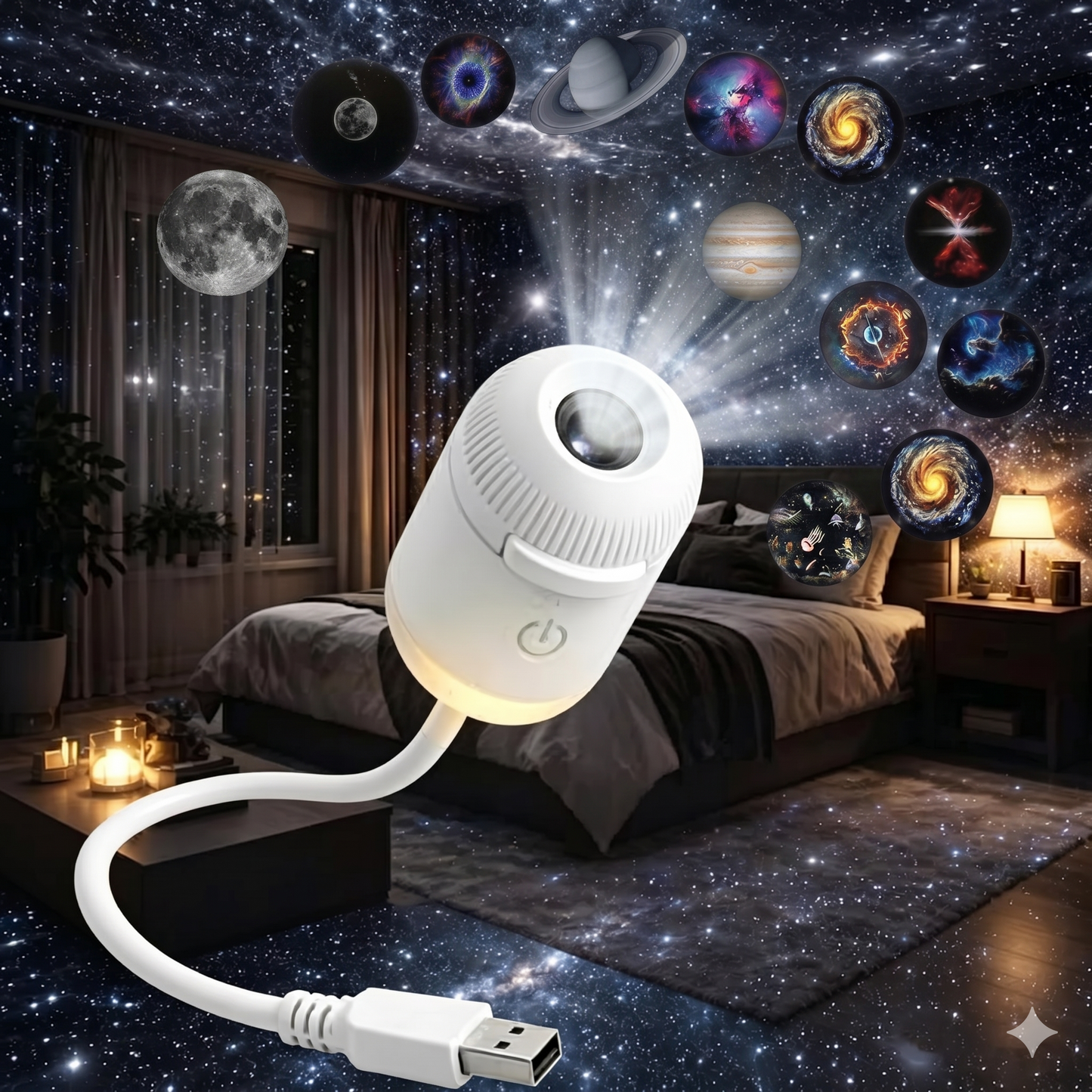 Proyector Galaxy HD + Sets de Discos Intercambiables ✨